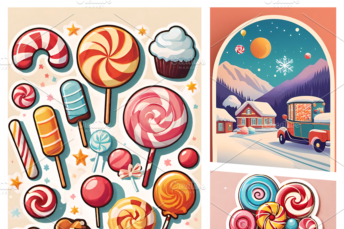 “Candy & New Year Celebration”bundle, an Illustration by ETARA by Mea Hau (Photo 1 of 6)
