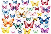 Botanical Butterfly Clipart Decor, a Decorative Illustration by Watercolor Digital (Thumbnail 2 of 9)