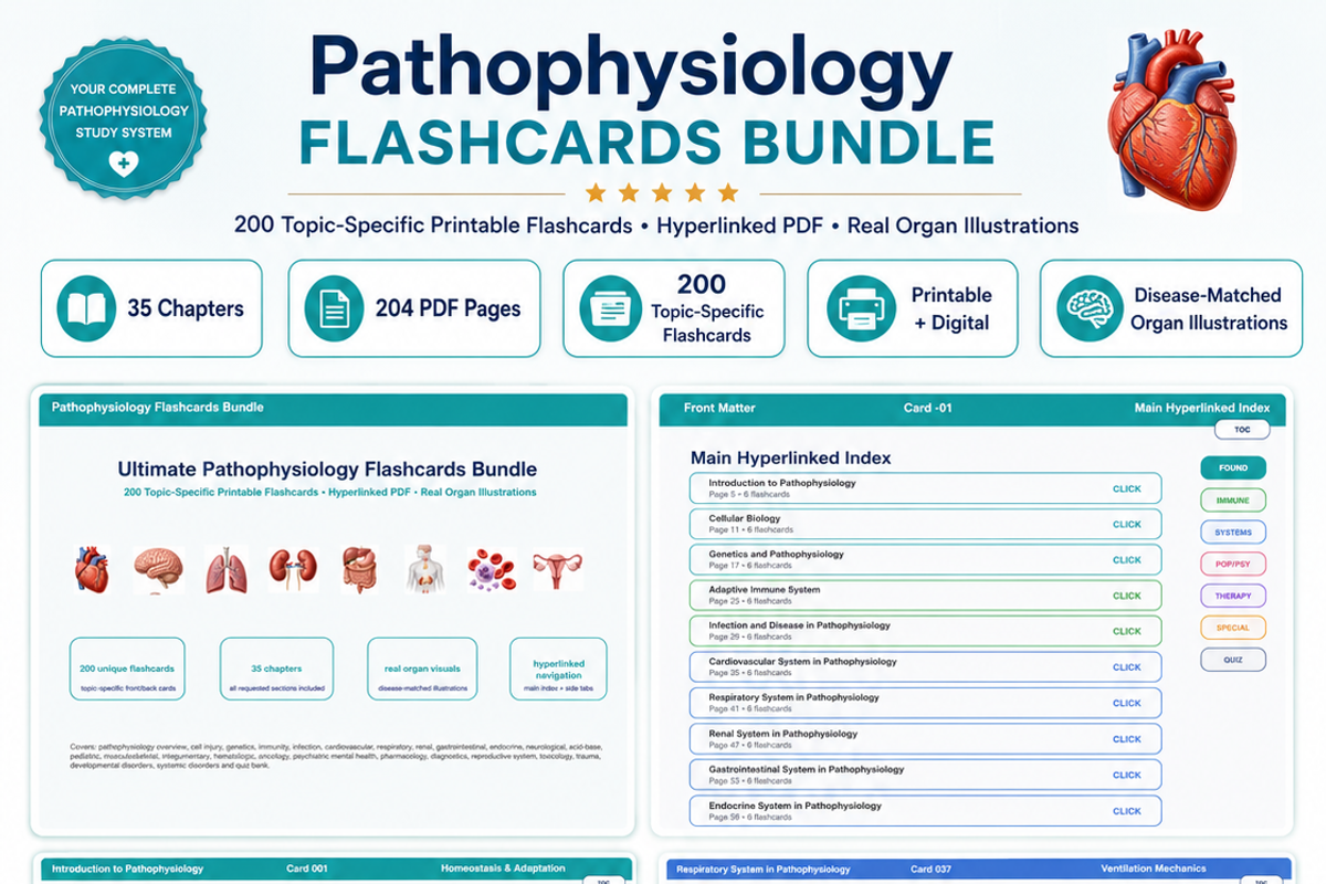 Pathophysiology Flashcards Bundle, a Card Template by HeavensStar (Photo 2 of 7)