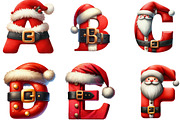 Christmas Santa Alphabet Clipart, an Illustration by Designking (Thumbnail 2 of 5)