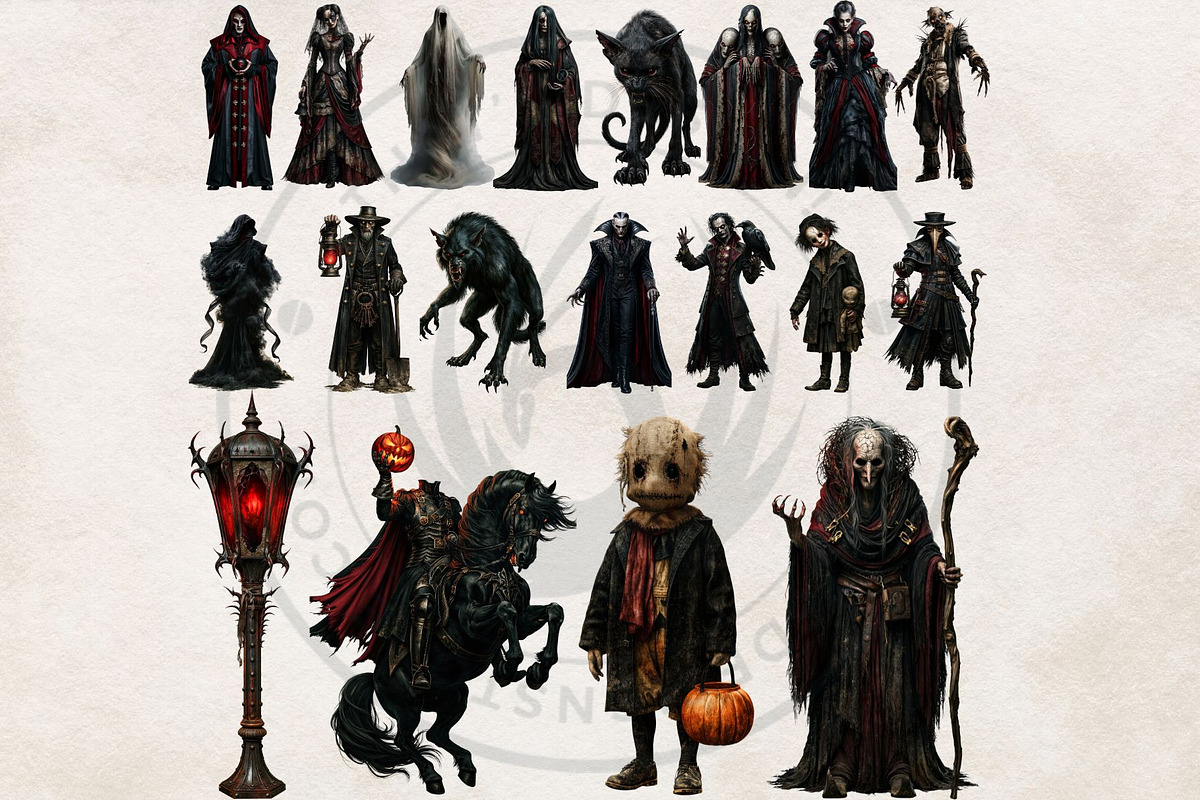 71 Halloween Horror Cliparts, a Seasonal Illustration by ThatsDesignArt (Photo 14 of 15)