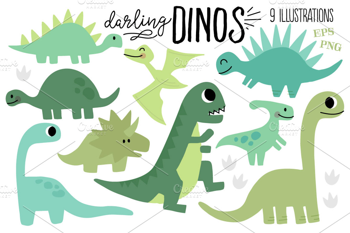 Darling Dinos - Illustration Set, an Animal Illustration by Illustrations by Jessie (Photo 2 of 5)