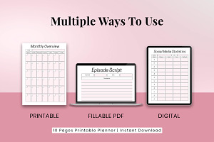 Printable Podcast Content Planner