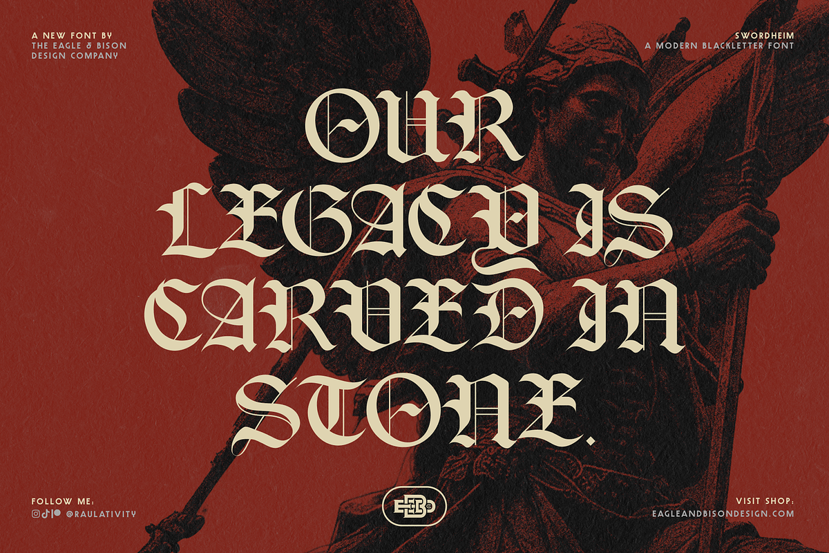 Swordheim, a Blackletter Font by Eagle & Bison Design Co. (Photo 3 of 5)