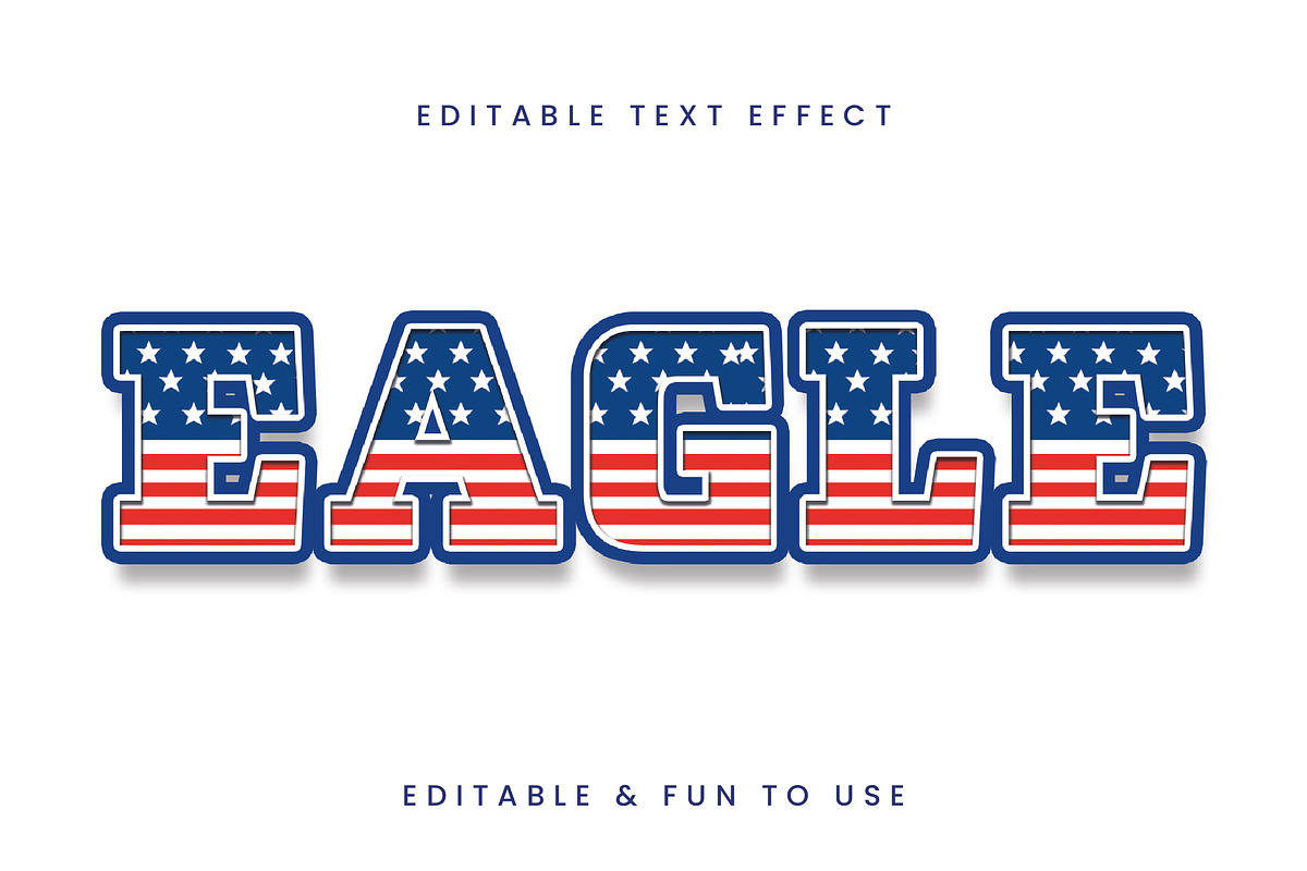 USA Flag Retro Bold Text Effect