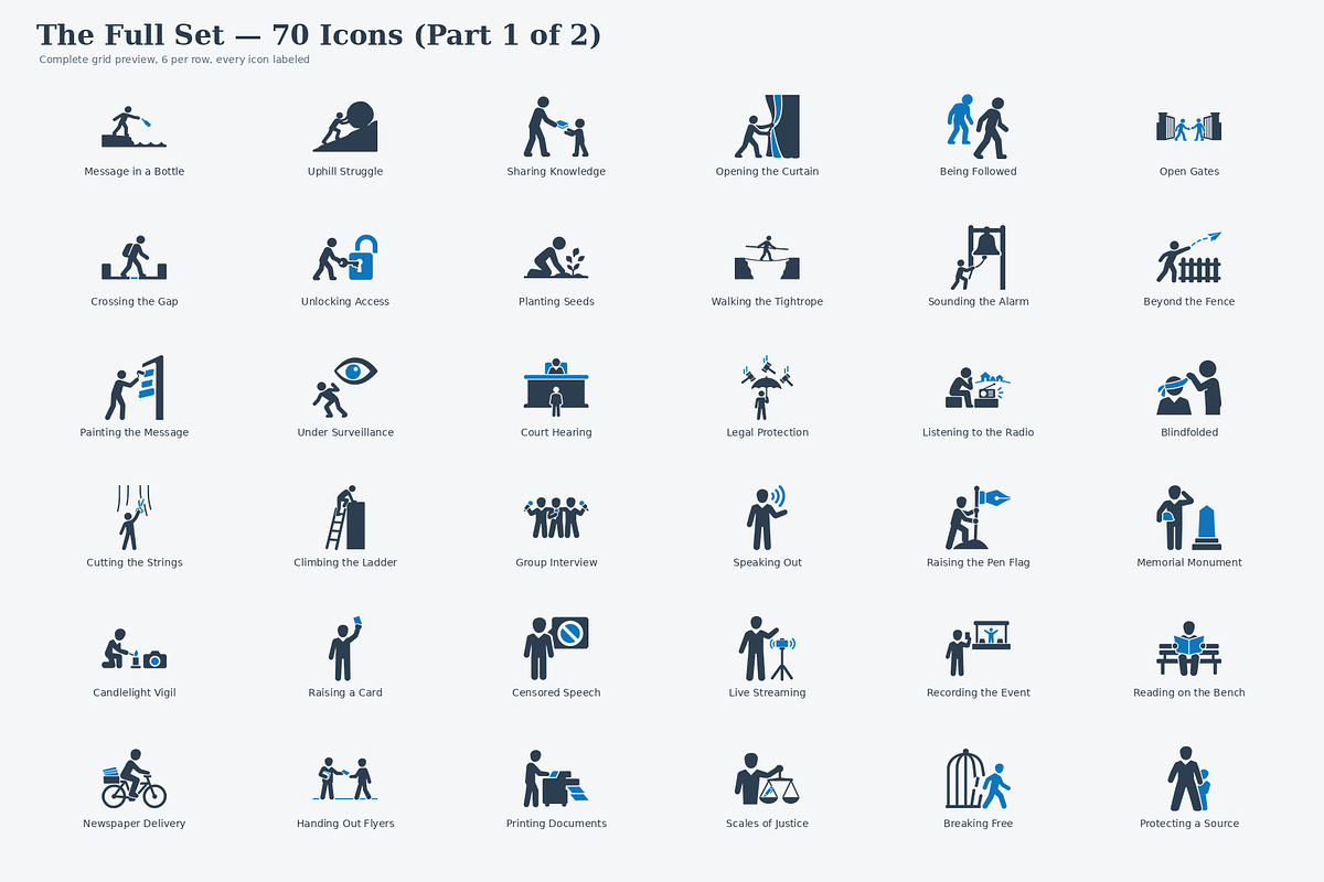 70 Journalism & Press Freedom Icons, a Duotone Icon by Symbolic Language (Photo 2 of 4)