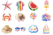 Summer Beach Line Art Doodles, a Seasonal Illustration by CitraGraphics (Thumbnail 3 of 6)