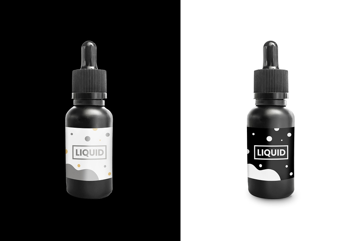Dark & Clear Dropper Bottle Mock-Up, a Packaging Mockup by Noires (Photo 4 of 5)