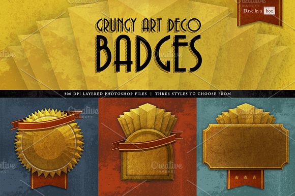 Grungy Art Deco Badges