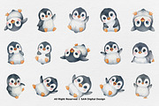 15 Bundle Watercolor Cute Penguin, an Animal Illustration by Morspective (Thumbnail 8 of 8)