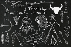 Chalkboard Tribal Clipart