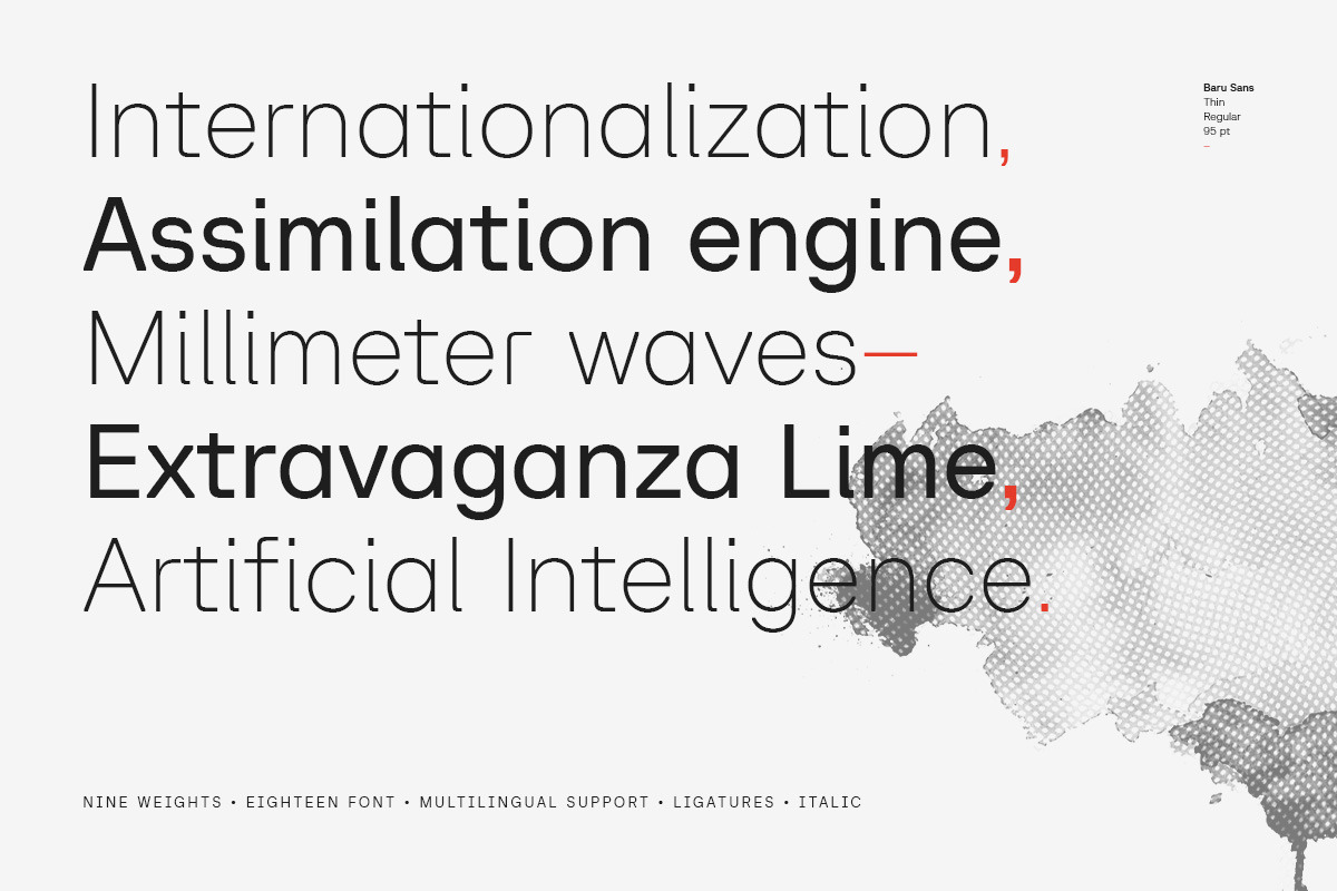 Baru Sans Geometric Font Family, a Sans Serif Font by Kereatype (Photo 7 of 19)