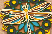 Dragonfly 3D Mandala - Laser cut, an Object Graphic by Arshad Ali (Thumbnail 7 of 8)