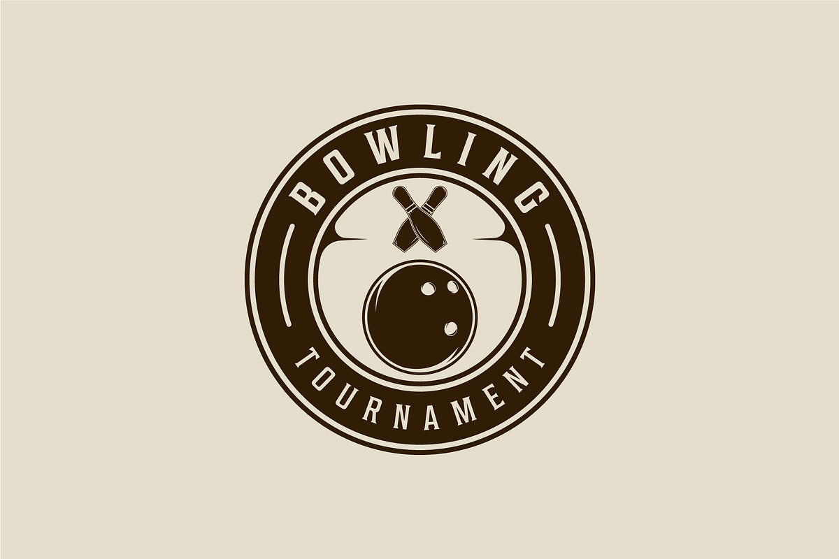 bowling sport emblem logo vintage, a Branding & Logo Template by zyxroun shop