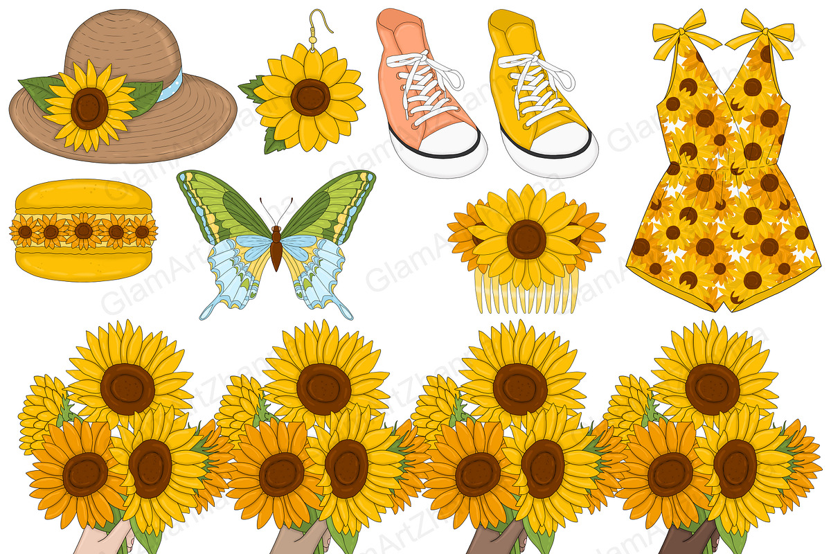Sunshine Clipart, a Seasonal Illustration by GlamArtZhanna (Photo 3 of 5)