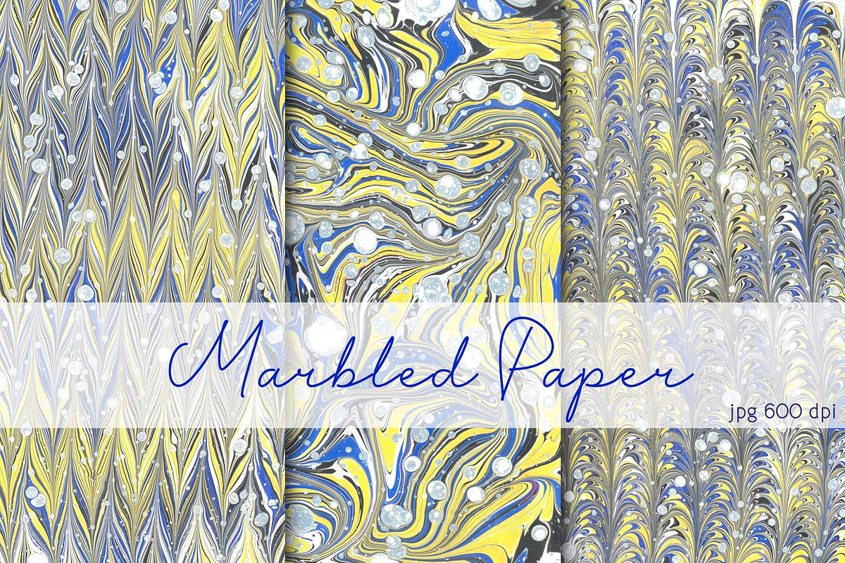 3 Hand Marbled Paper Neon Sunbeam, a Texture Graphic by Marblingdom (Photo 1 of 5)