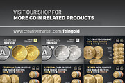 Gold Coin Mockup for Photoshop CC, a Product Mockup by FEINGOLD (Thumbnail 5 of 5)