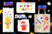 80s Christmas vibrant crazy stickers, an Illustration by okchizh (Thumbnail 3 of 7)