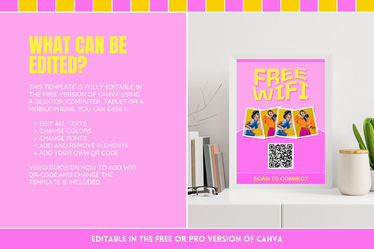 Purple WiFi QR Code Sign, a Flyer Template by SunshineStudioBoutique (Photo 3 of 11)
