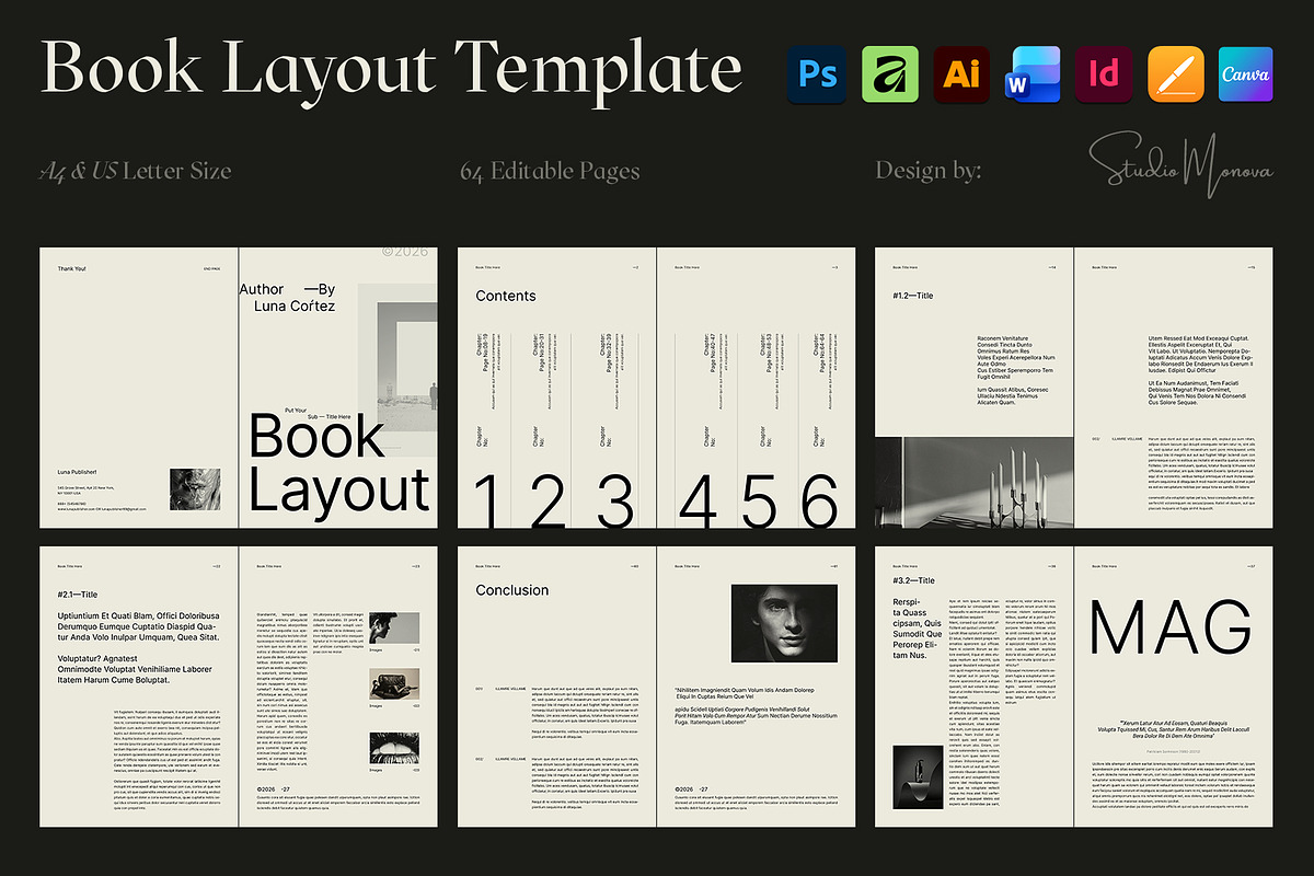 Editorial Magazine & Book Layout, a Magazine Template by Studio Monova (Photo 1 of 17)