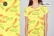 Watercolor Melon Seamless Patterns, a Food Illustration by OlDm_Shop (Thumbnail 4 of 10)