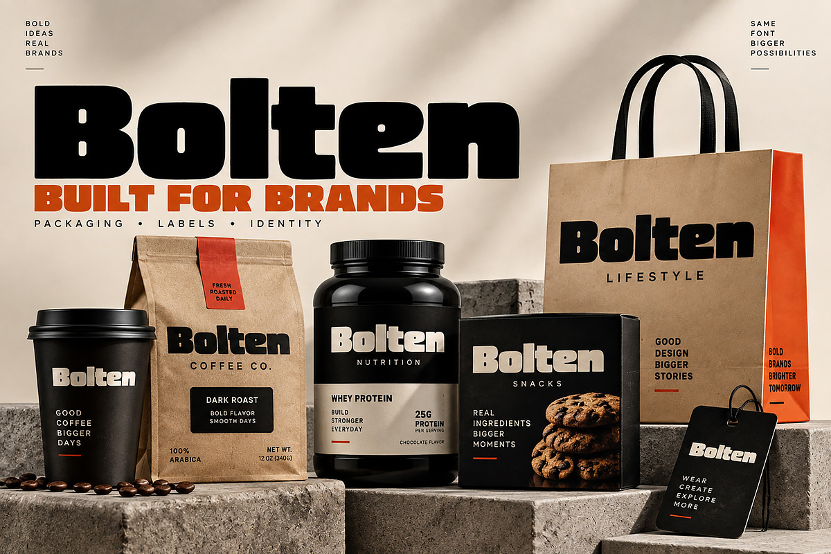 Bolten – Bold Chunky Display Font, a Script Font by Wow Magic (Photo 5 of 5)