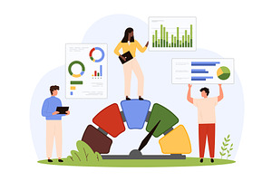 Benchmarking process to identify, a Finance Illustration by Flashvector