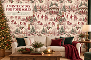 Winter Skating Festival Toile Design, a Pattern Graphic by Olya Creative (Thumbnail 2 of 10)
