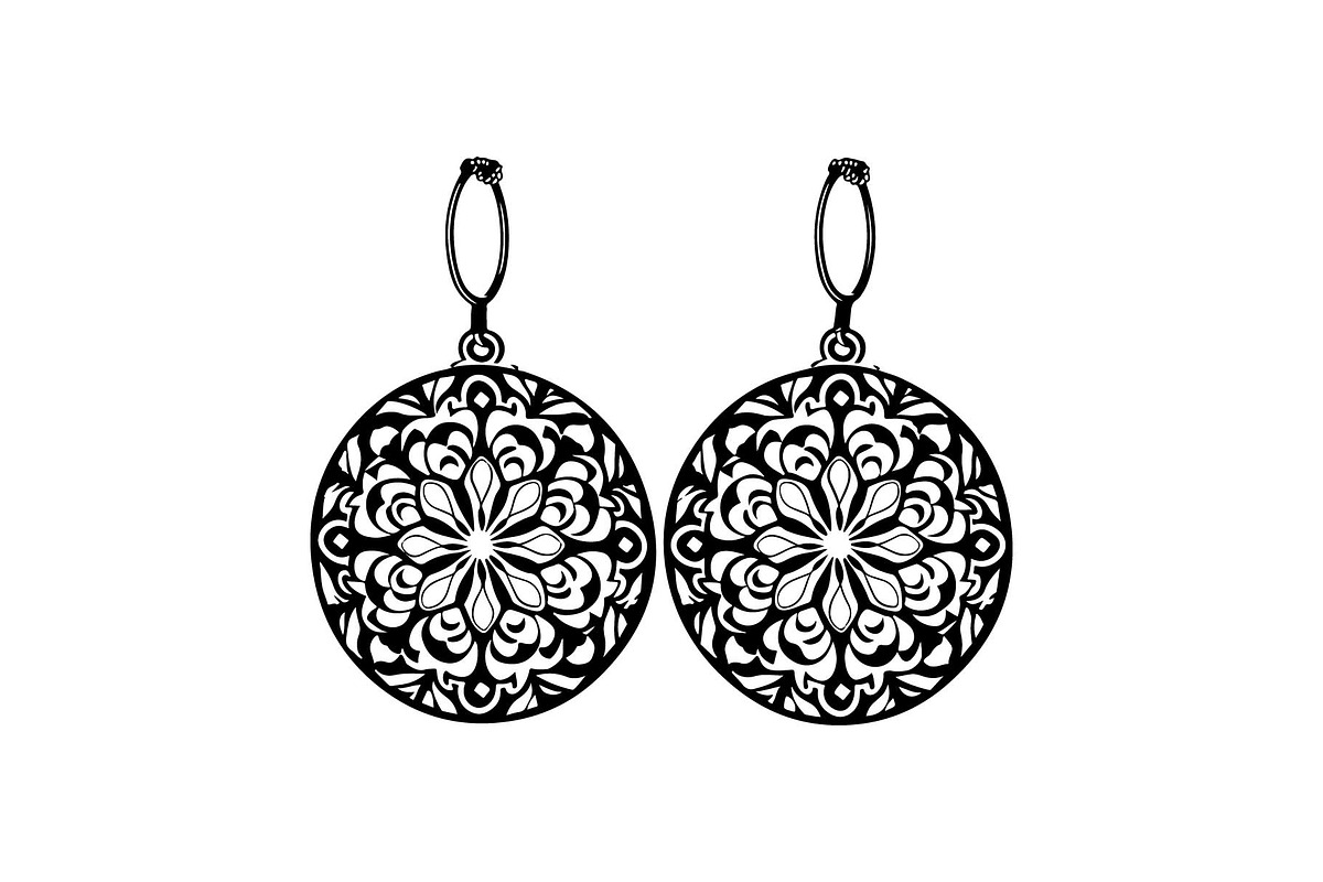 Teardrop Filigree Earrings SVG, an Object Graphic by jahid234 (Photo 10 of 13)