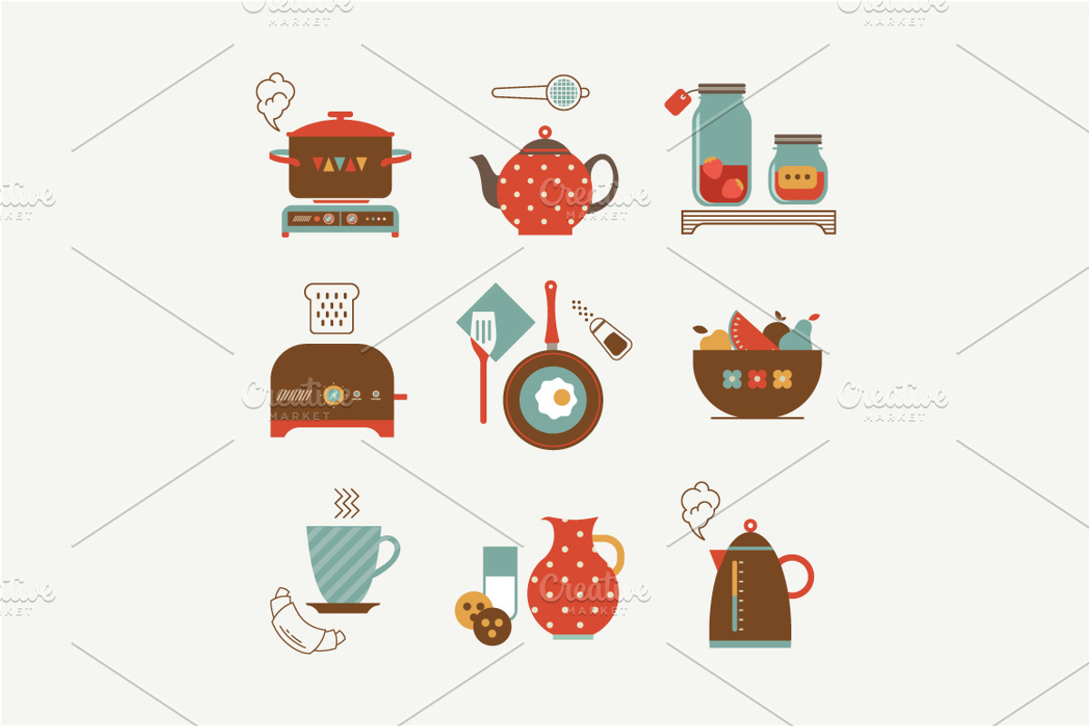 Vector breakfast icons