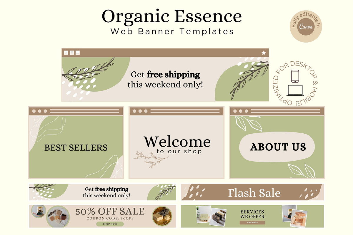 Organic Web Banner Templates, a Landing Page Template by Hell Yeah Designs (Photo 1 of 8)