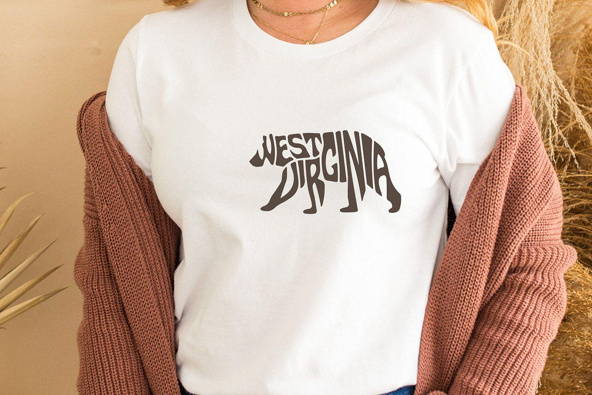 West Virginia SVG | Bear Shape Word, an Object Graphic by DigitalDesignsLaura (Photo 3 of 3)