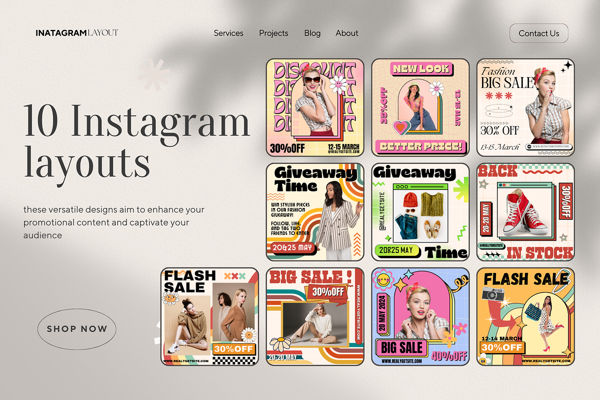 Instagram Post Template, a Social Media Template by Visuallay (Photo 5 of 10)