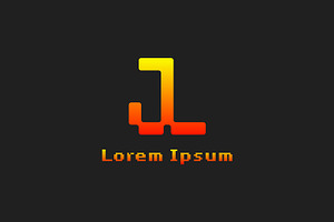 Letters JL Pixel Monogram Logo