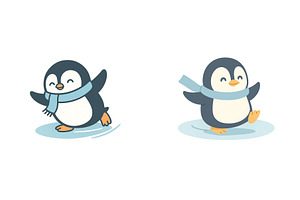 Two cheerful penguins wearing, an Animal Illustration by ZinetroN