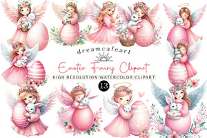 Easter Fairy Clipart, an Illustration by DreamCafeArt