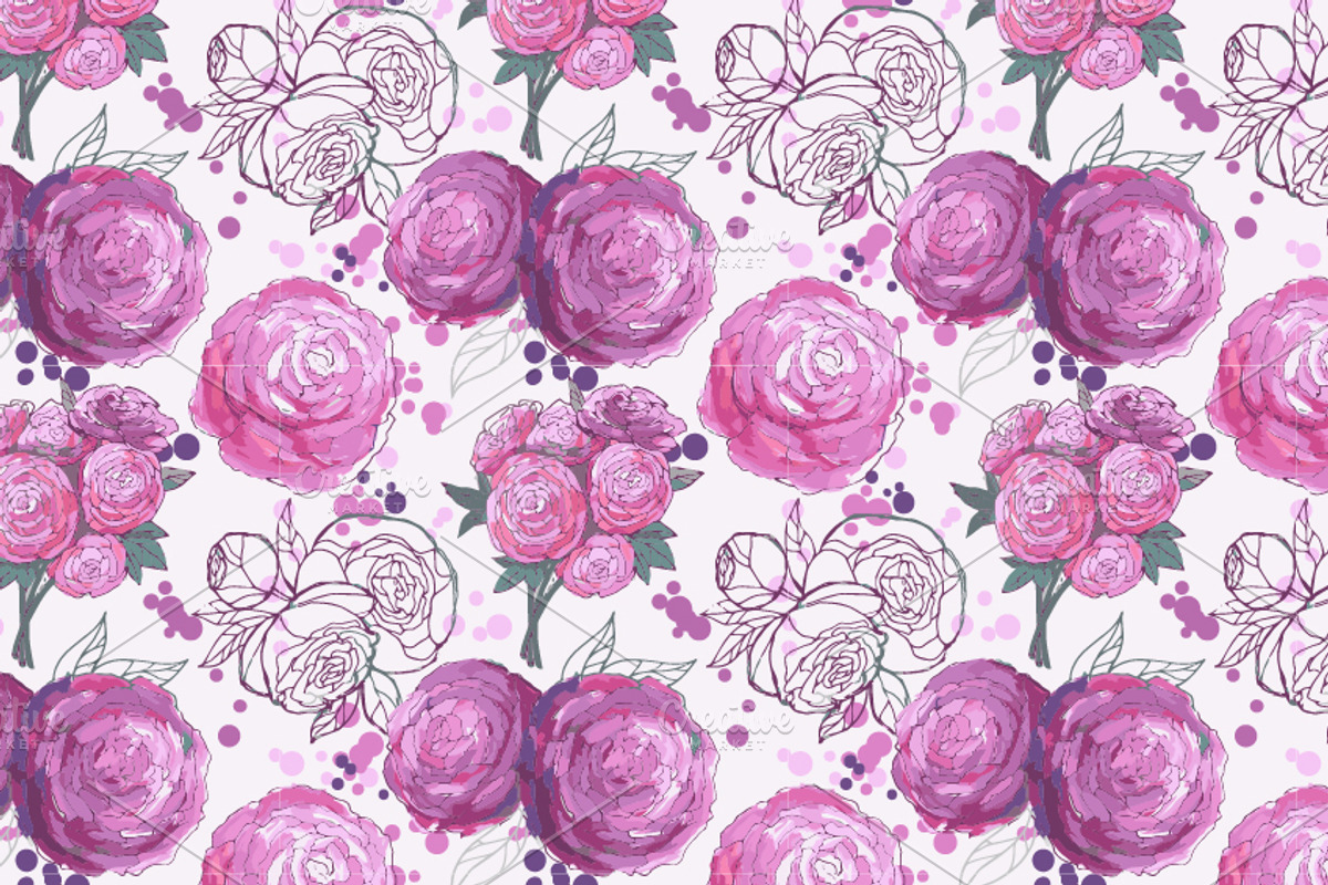 Set of 12 seamless floral patterns preview 5
