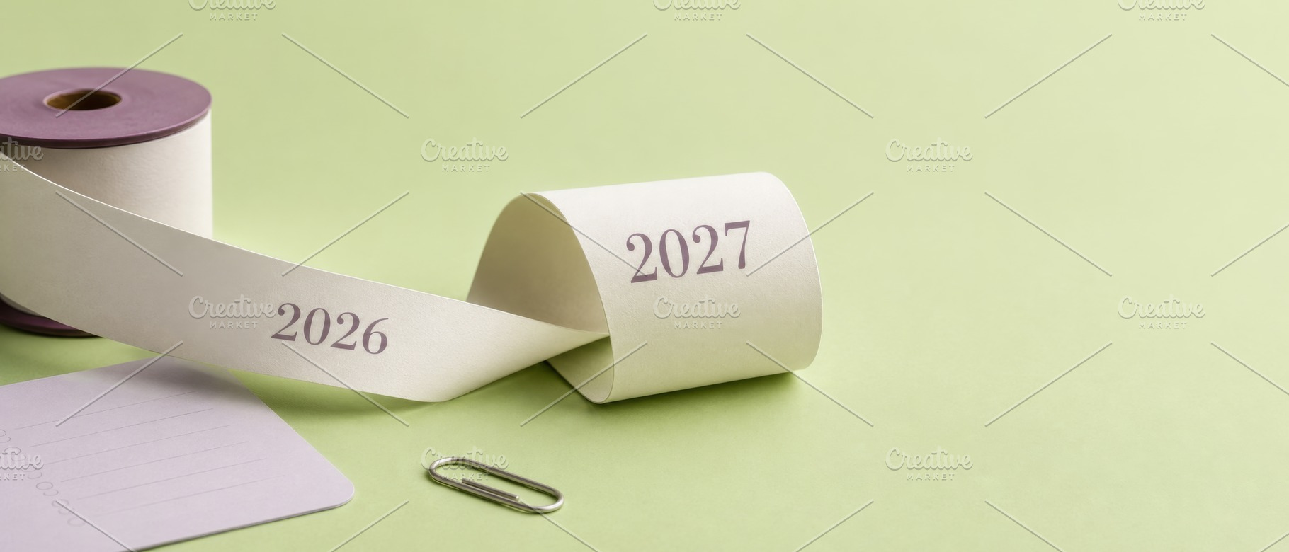 New year transition concept with pap, a Photo by Dvoevnore photos