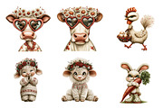 Quirky Farm Animal Clipart, a Seasonal Illustration by Designworld (Thumbnail 7 of 10)