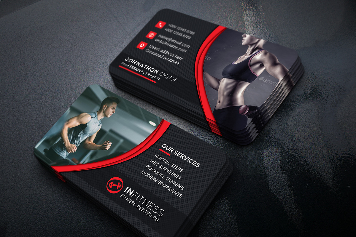 Fitness Business Card, a Business Card Template by Creative_Arts (Photo 2 of 4)