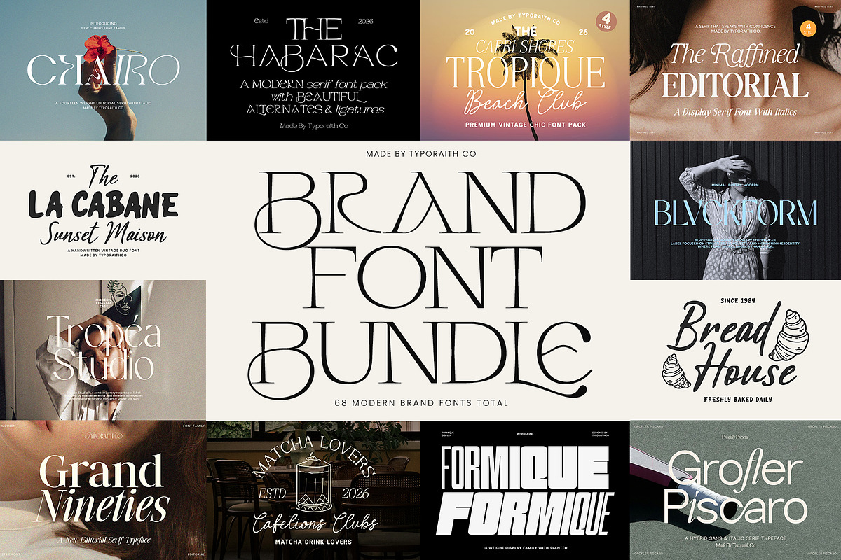 Brand Font Bundle, a Serif Font by Typoraith Co (Photo 1 of 11)