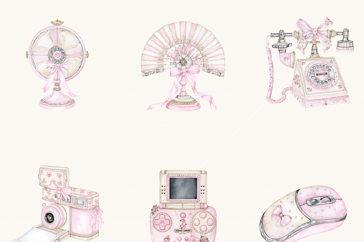 Watercolor Pastel Devices Clipart, a Technology Illustration by BusyDaydesign (Photo 5 of 9)