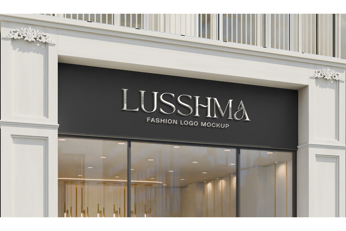 Sign & storefront logo mockup, an Advertising Mockup by Mockthethics. (Photo 11 of 12)