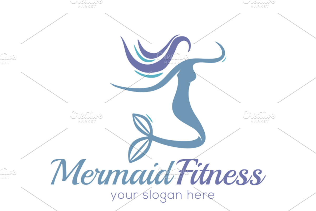 Mermaid - Fitness Logo Template, a Branding & Logo Template by Zlaws (Photo 2 of 3)