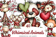 Whimsical Animals Valentine Day Clip, an Illustration by DreamPrint404 (Thumbnail 1 of 7)