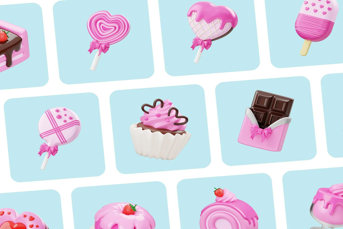 Valentine Sweet Food 3D Icon, an Environmental 3D Model by Lumina_ui_ux202 (Photo 5 of 6)