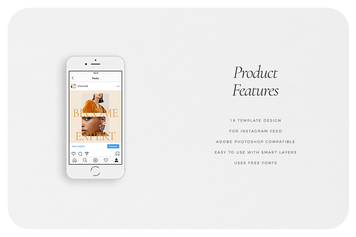 BROWN Instagram Feed, a Social Media Template by Aprilea (Photo 5 of 7)