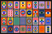 100 VISION EYE VECTOR POSTERS SET, a Texture Graphic by craftlove (Thumbnail 3 of 8)