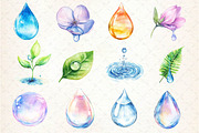 Spring Water Droplets Clipart, an Illustration by Dream Creation (Thumbnail 3 of 3)