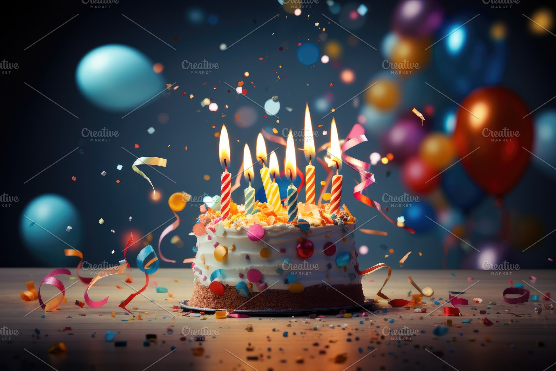 Birthday Cake With Lit Candles Surro, a Photo by Iftikhar Alam
